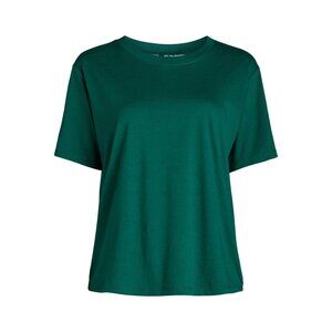 Joyspun Women’s Sleep Tee with Short Sleeves, Size 3X DARK GREEN